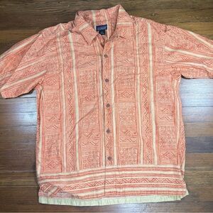 Patagonia Short Sleeved Hawaiian/Tribal Pattern Shirt